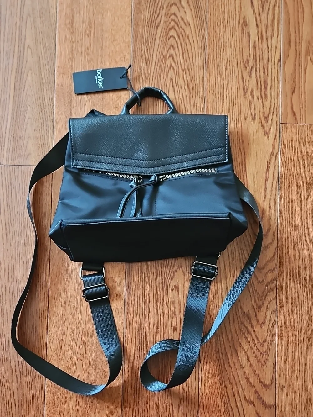 Botkier Black Mini Backpack with Zip Front